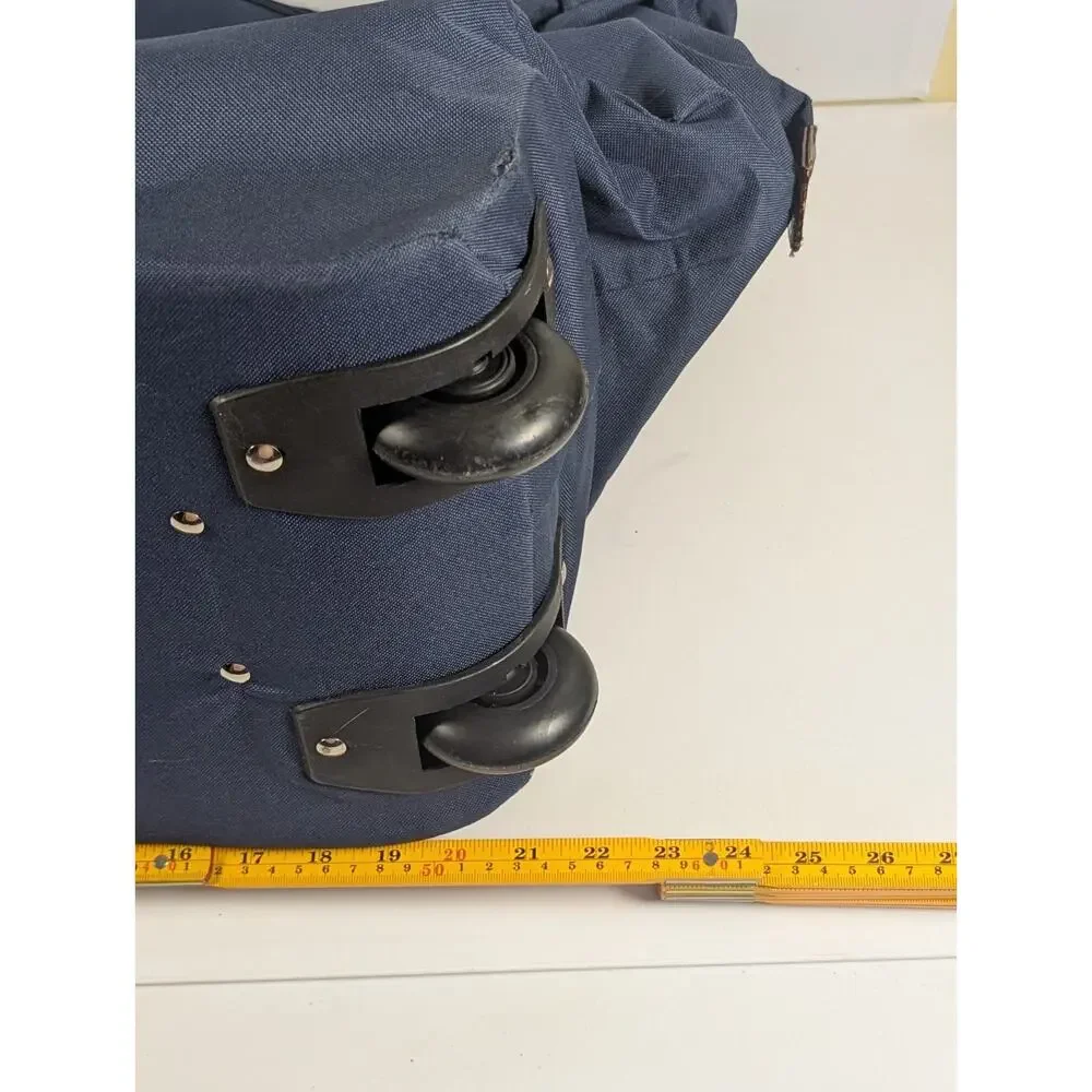 Large Rolling Garment Bag Wheeled Travel Luggage Blue Suit Dress Carry On Tote